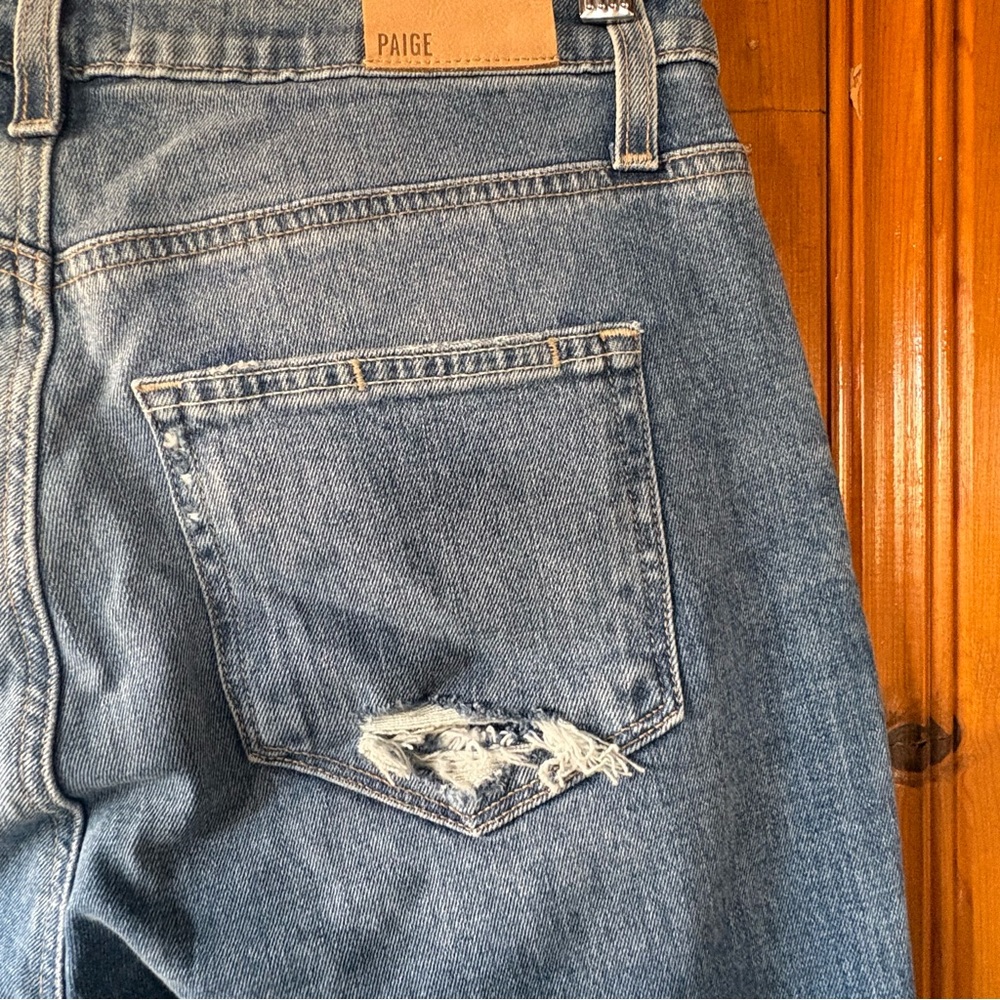 Paige Denim Stella Straight Jean Wash: Rock On Sz 28 Distressed Denim - Picture 6 of 12